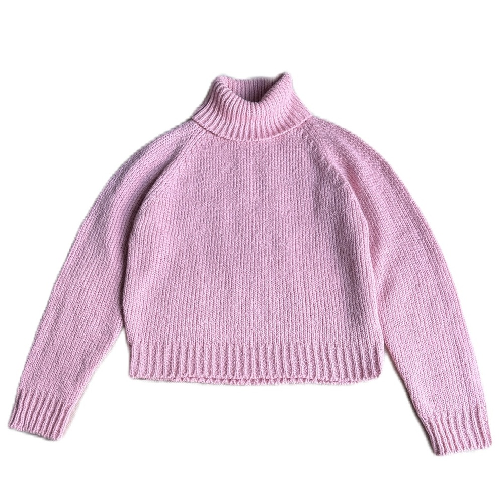 Vtge 80s Bloomingdales Barbie Pink Academia Turtleneck Sweater Secretary Geek L